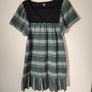 Japanese Boutique Folk-Pattern Casual Dress - Size M (Estimate)